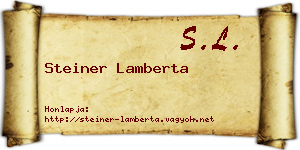 Steiner Lamberta névjegykártya